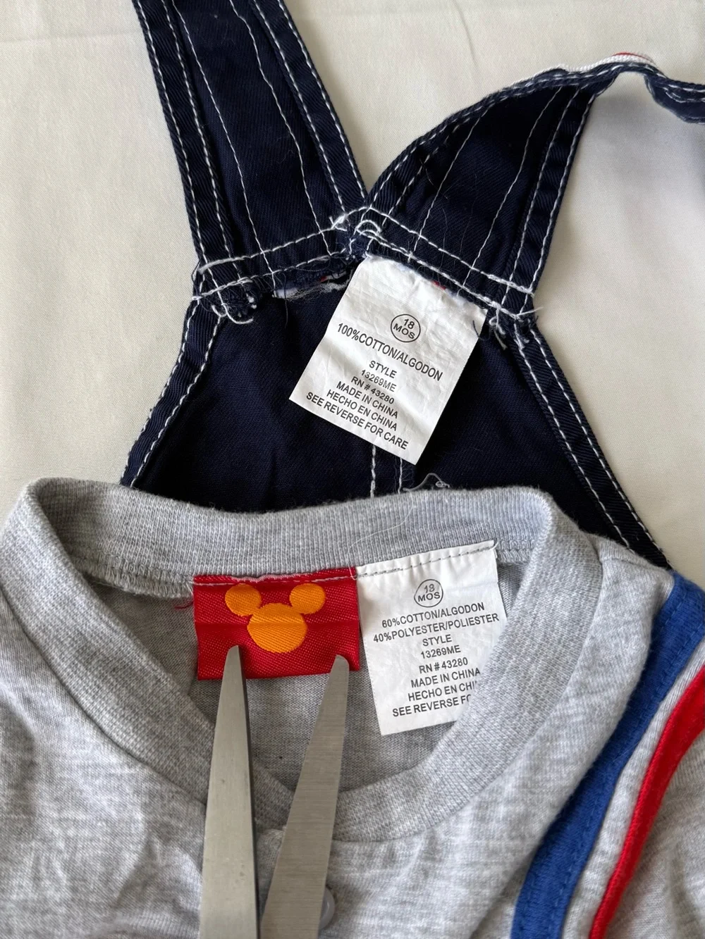 Vintage Y2K Mikey Mouse Two Piece Overall Set